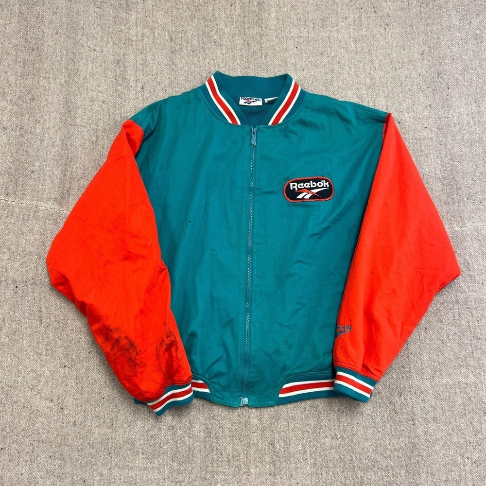 Vintage Reebok Jacket Mens Medium Blue 1990s Bomber